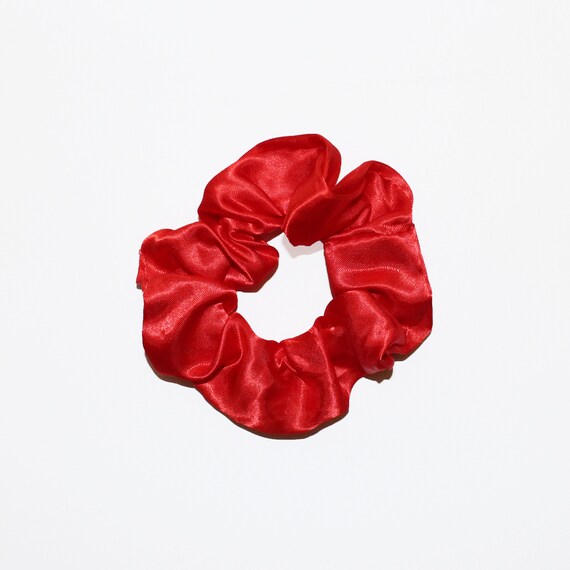 Red Satin Scrunchie Scrunchy Hair Tie Top Knot Hair Etsy