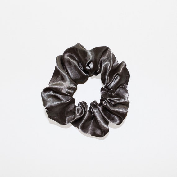 Natural Gray Satin Scrunchie Scrunchy Hair Tie Top Knot Etsy