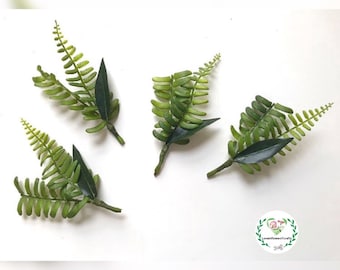 Green Fern Groom Boutonniere: Plastic & Silk Wedding Accessory