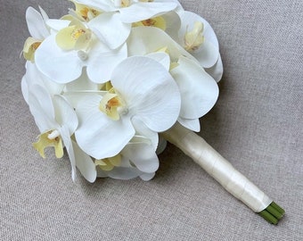 Small Orchids Bouquet, Real Touch Small Bridal Bouquet, Orchids Bridesmaid Bouquet, Real Touch flowers, Wedding Destination Flowers.