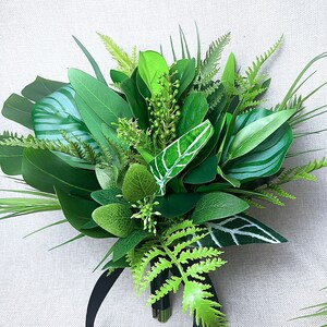 Tropical Forest Bridal Bouquet, Small Bridal Bouquet, Greenery Bridesmaid Wedding Bouquet, Flower Bouquet, woodland Boho Bouquet, Eucalyptus