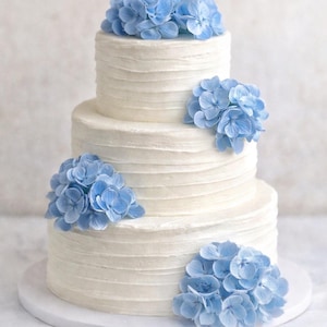 Blue Hydrangea Cake Topper: Real Touch Flower Decorations