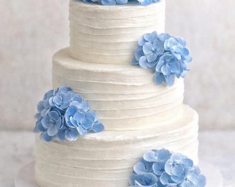 Blue Hydrangea Cake Topper: Real Touch Flower Decorations