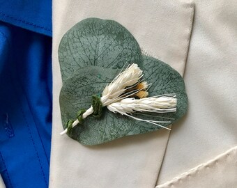 Greenery eucalyptus boutonnieres heart shaped wedding accesories men boda lavanda morado verde complementos boda silk boutonniere accesorio