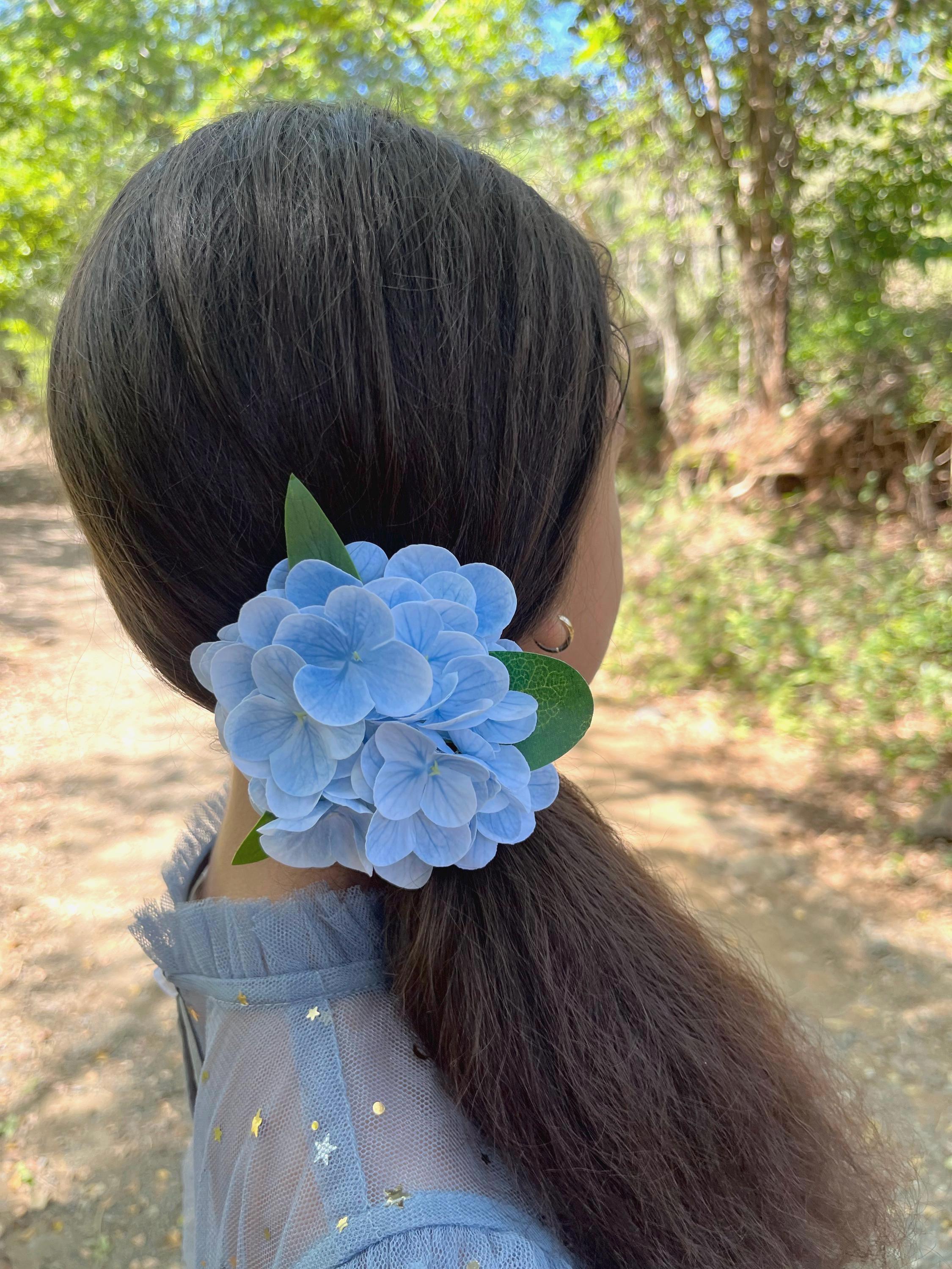 Blue Hydrangea Hair Clip: Real Touch Floral Hairpiece - Etsy