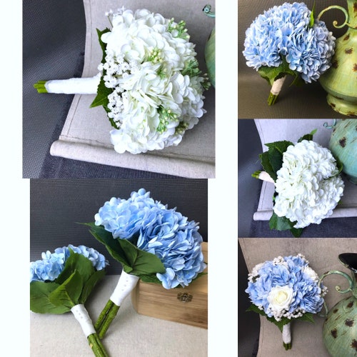 Hydrangea Wedding Bouquet Wedding Flower Setbouquets Etsy