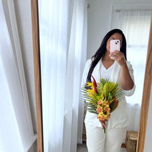 Tropical Bridesmaids Bouquet: Silk Orchids & Bird of Paradise