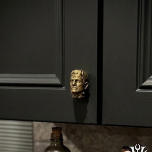 Tirador de armario del monstruo de Frankenstein / Decoración de terror gótico / Herrajes clásicos de monstruos / Estilo Dark Academia / Impreso en 3D