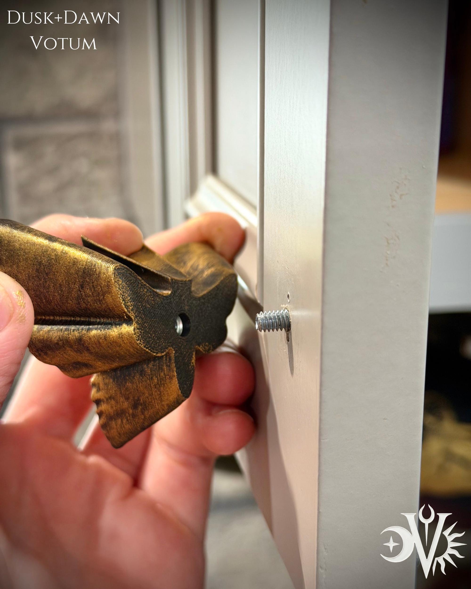 Death Moth Cabinet Pull | Gothic Home Decor | Skull Drawer Knob | 3D ...