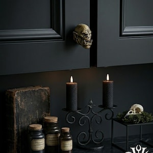 Orc Cabinet Knob | Fantasy Gothic Hardware | Dark Fantasy Decor | Gamer Room Accents | 3D Printed