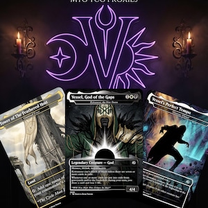 May include: A set of 18 MTG TCG proxy cards titled Sleep Token Pack 3, featuring dark fantasy artwork. The cards display text including Tower of The feathered Host, Vessel, God of the Gaps, and Vessel's Perfect Tempo, with a purple neon logo above.