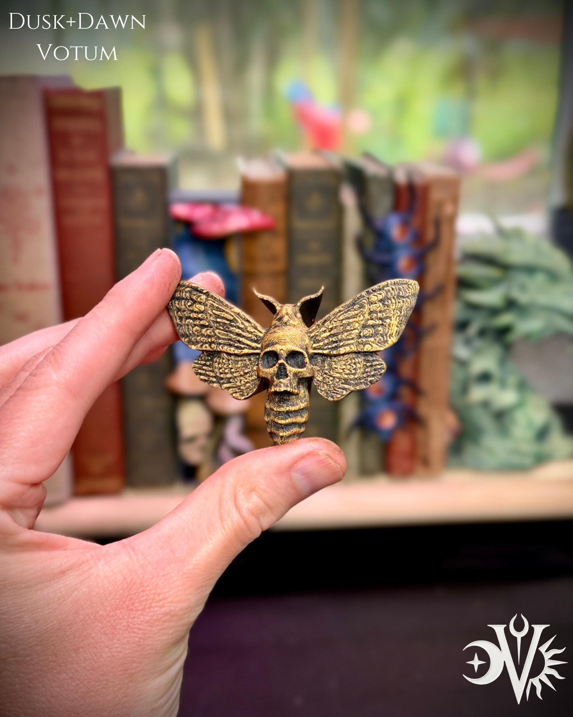 Death Moth Cabinet Pull | Gothic Home Decor | Skull Drawer Knob | 3D ...