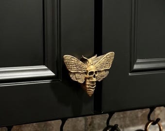 Death Moth Cabinet Pull | Gothic Home Decor | Skull Drawer Knob | 3D Printed Hooper 3D