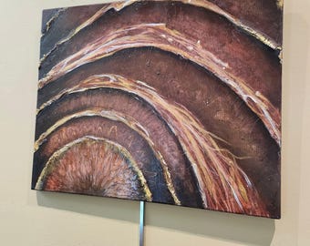 Copper Sunrise - Textured Acrylic Painting With Metallic Embellishments