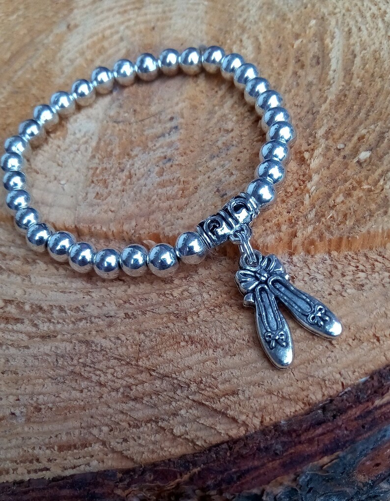 Tennis Pickle Ball Solid Beaded Metal Stretch Charm Bracelet Etsy