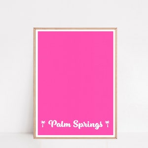 Palm Springs Art: Pink Palm Springs Print & Wall Decor - Modern California Poster for Stylish Home Decor