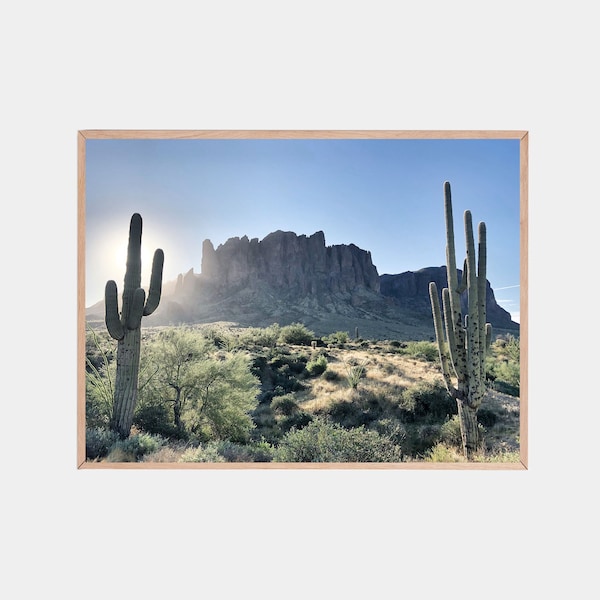 Lost Dutchman Mine, Superstition Mountains, Apache Junction, Cactus Print