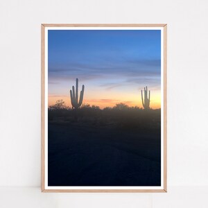 Desert Sunset Print, Cactus Print, Desert Wall Art, Cactus Photography