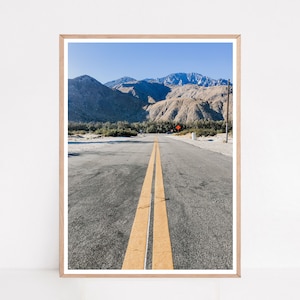 Street Photography, Palm Springs Print, Desert Landscape, Mountains Print, Desert Highway