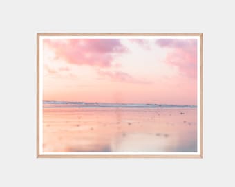 Pastel Beach Print: Summer Ocean Coastal Wall Art (Digital Download)