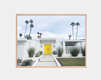 Palm Springs Art, Yellow Door Print, Mid Century Modern Style (Digital Download)