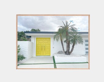 Palm Springs Print, Yellow Door Photography, Mid Century Modern (Digital Download)