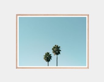 Lámina de palmeras californianas: decoración costera (descarga digital)