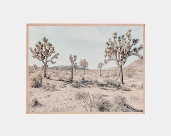 Impression Joshua Tree, décoration sud-ouest, affiche paysage désertique, art mural désert californien, impression bohème