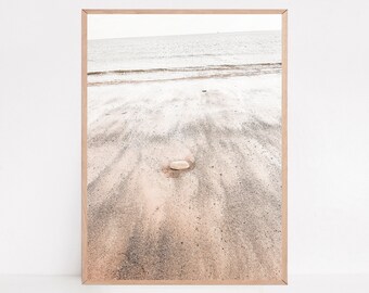 Strand-Szene Fotografie Druck: Pastell Küstenlandschaft Kunst (Digitaler Download)