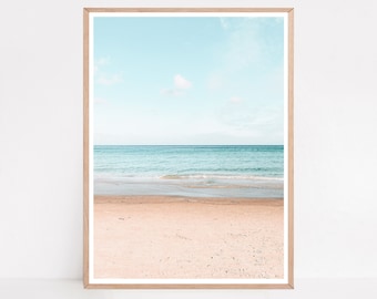 Pastel Beach Print, Boho Art Prints, Beach Photography, Coastal Art, Ocean Poster