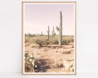 Cactus Wall Art, Southwestern Decor, Boho Saguaro Poster (Digital Download)