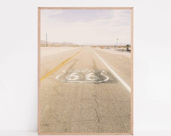 Vintage Route 66, Desert Art Print, Southwestern Travel Poster (Digital Download)