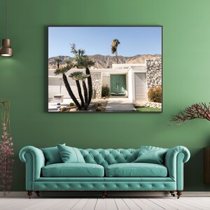 Green Palm Springs door print for living room.