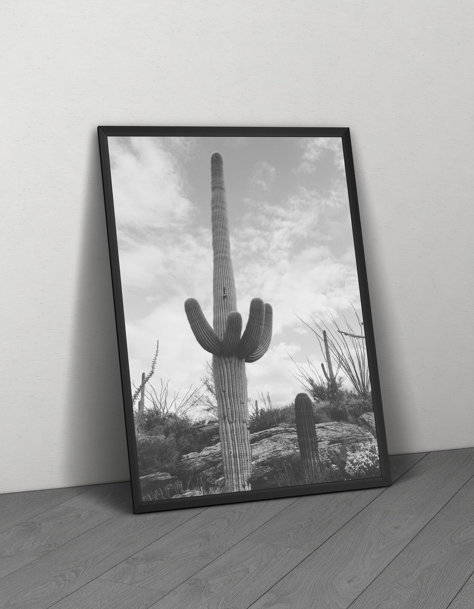 Black and White Desert Wall Art Desert Decor Cactus Prints | Etsy