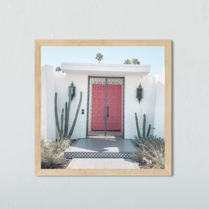 Palm Springs Print, Square Prints, Door Photography, Square Poster, Mid Century Modern