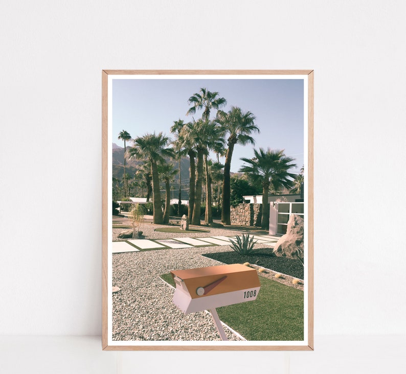 Palm Springs Print Palm Tree Prints Mid Century Modern Etsy España