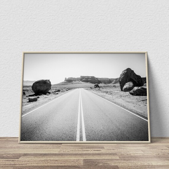 Black And White Desert Wall Art Southwest Decor Desert Etsy