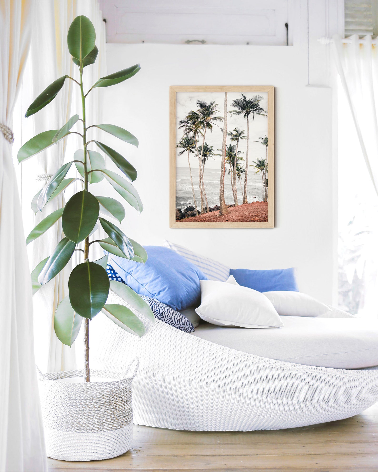 Palm Trees Print Palm Wall Art Boho Wall Decor Instant Etsy