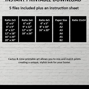 Digital print sizes.