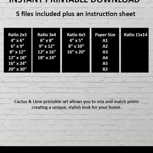 Digital print sizes.