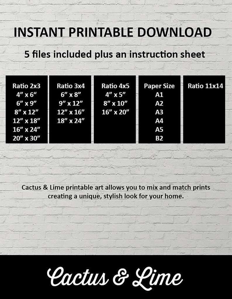 Digital print sizes.