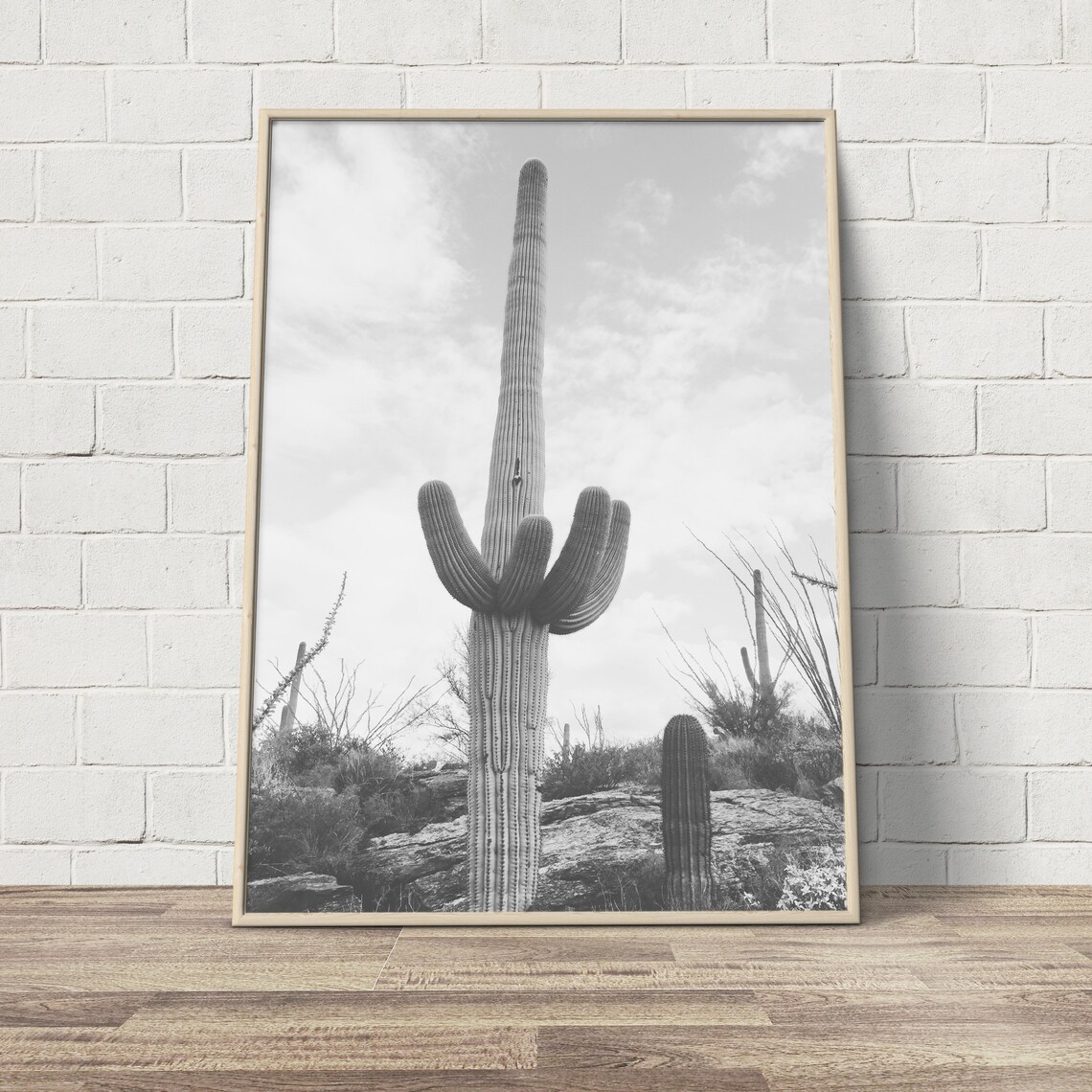 Black and White Desert Wall Art Desert Decor Cactus Prints | Etsy