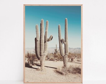 Saguaro Kaktus Fotografie Druck: Südwestliche Wüste Wandkunst (Digitaler Download