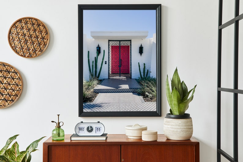 Pink door art from Palm Springs.