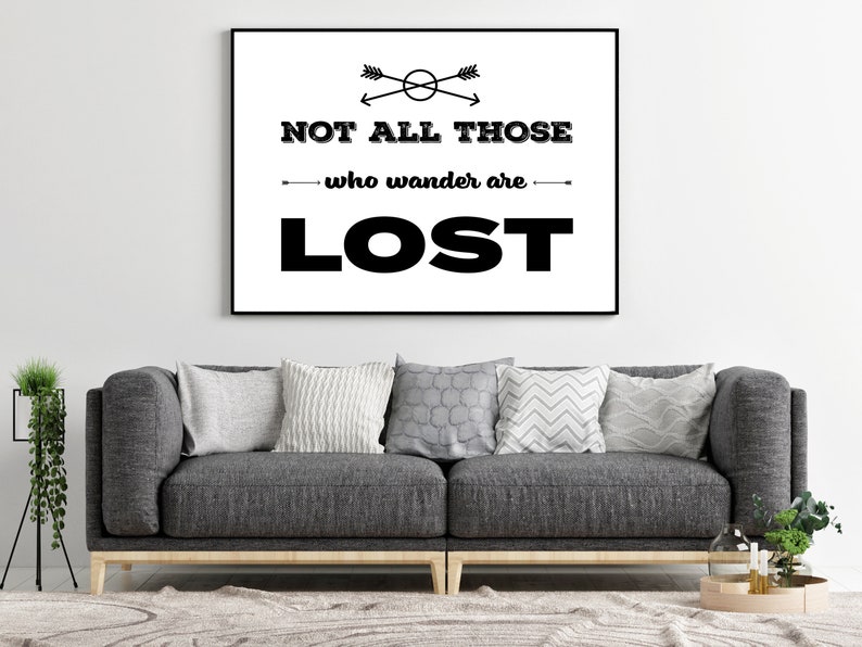 Bohemian Art Print Custom Typography Black and White Boho Printable Artwork