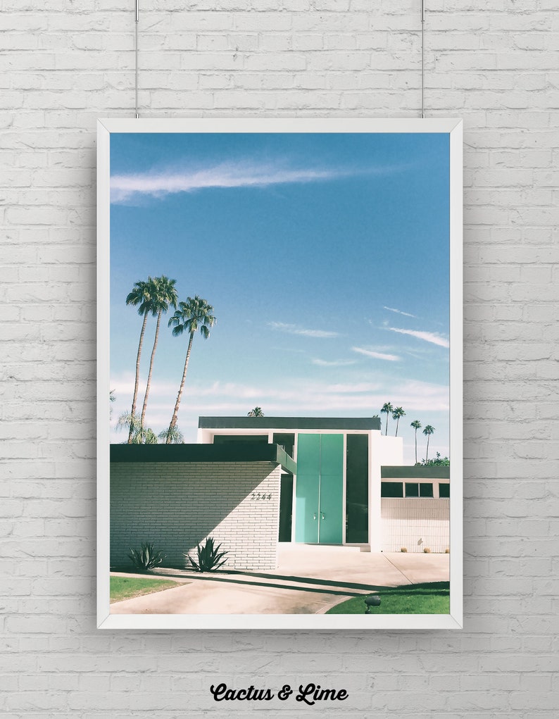 Palm Springs Print Mid Century Modern Print Palm Springs Etsy UK