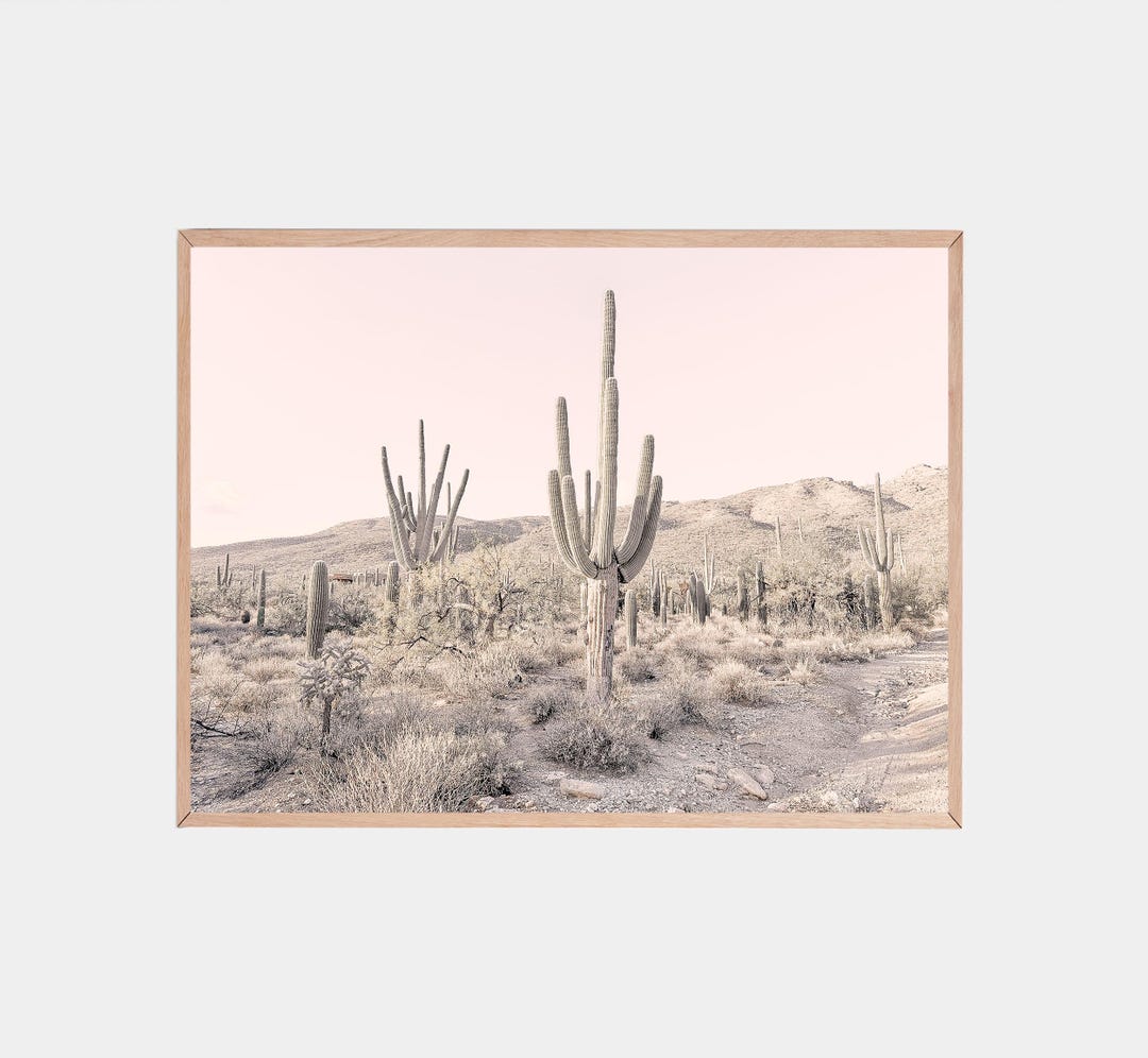 Pink Saguaro Cactus Print: Boho Desert Wall Art (digital Download) - Etsy