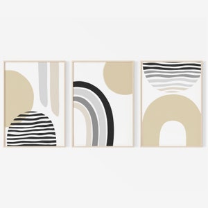 Fotowandset, geometrische muursticker, funky digitale kunst, abstracte print