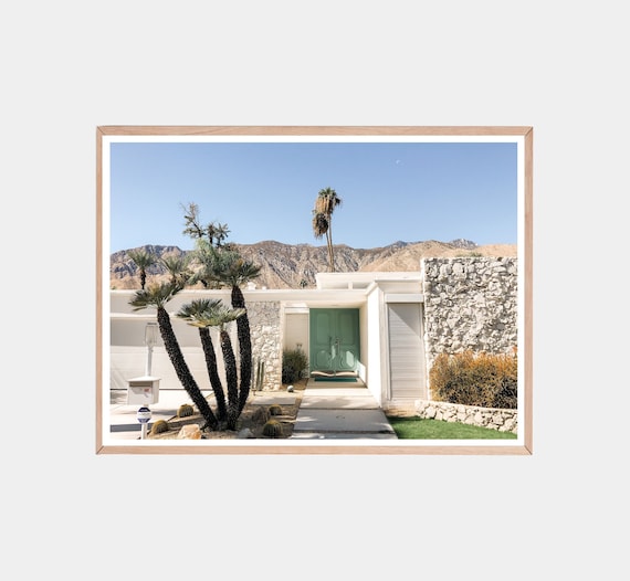 Palm Springs Print, Green Door Photography, Mid Century Modern House (Digital Download)