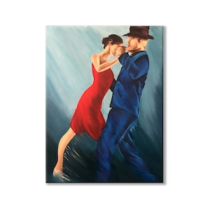 oil painting on canvas tango passion woman and man original couple dancing art dance drawings Dancing people Tango movement wall art Dancers